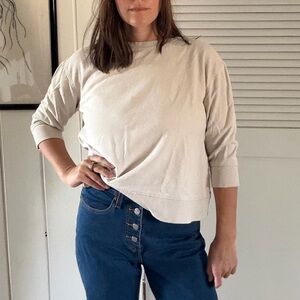 Zara Cream Quarter Sleeve Top